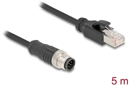 Attēls no Delock M12 Cable A-coded 8 pin male to RJ45 male PVC 5 m