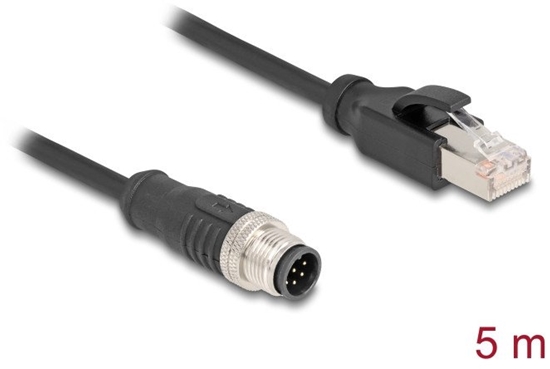 Picture of Delock M12 Cable A-coded 8 pin male to RJ45 male PVC 5 m