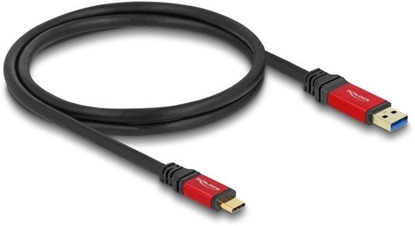 Picture of Delock USB 10 Gbps Cable USB Type-A male to USB Type-C™ male 1 m red metal
