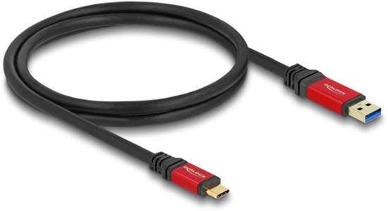 Изображение Delock USB 10 Gbps Cable USB Type-A male to USB Type-C™ male 1 m red metal