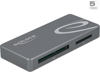 Picture of Delock USB Type-C™ Card Reader for CFast and SD memory cards + USB Hub with Type-A and USB Type-C™ port