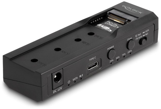 Picture of Delock USB Type-C™ Converter for 1 x M.2 NVMe SSD + 1 x SATA SSD / HDD with Clone Function