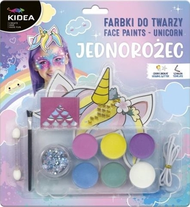 Изображение Derform Farbki do twarzy zestaw Jednoroec KIDEA