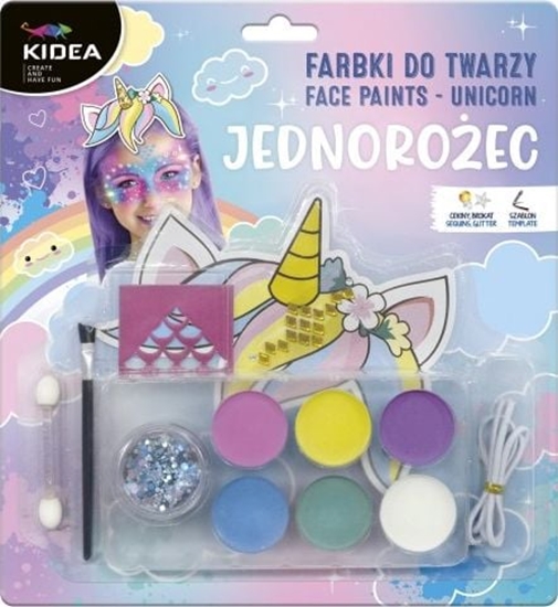 Изображение Derform Farbki do twarzy zestaw Jednoroec KIDEA