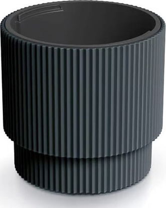 Picture of Doniczka antracytowa prkowana na nóce plastikowa 39,5x37,5 cm Milly