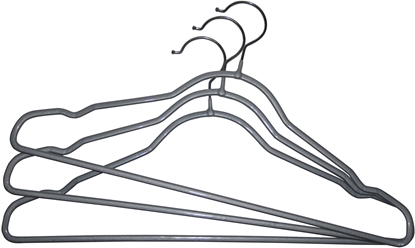 Attēls no Drebju pakaramie 3gab. terauda/vinila Non Slip Sliver 42cm sudraba krasa 8004226007142