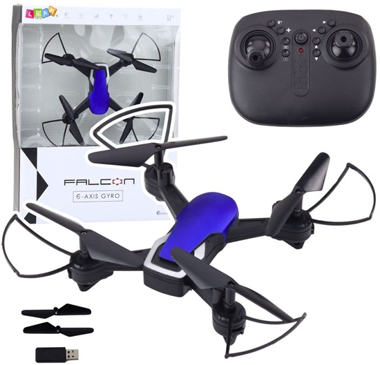 Picture of Dron Szecioosiowy yroskop wiata LED Obrót 360° Niebieski