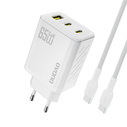 Attēls no Dudao A29C 65W GaN Wall Charger + USB-C Cable - Wh