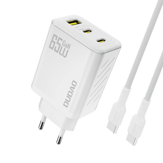 Picture of Dudao A29C 65W GaN Wall Charger + USB-C Cable - Wh