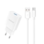 Изображение Dudao Dudao A4EU USB-A 2.1A wall charger - white + USB-A - USB-C cable