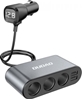 Picture of Dudao Dudao car charger 2x USB / 3x cigarette lighter splitter black (R1Pro black)