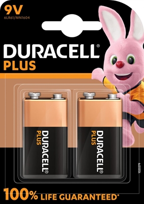 Picture of Duracell batterij Plus 100% 9V, blister van 2 stuks