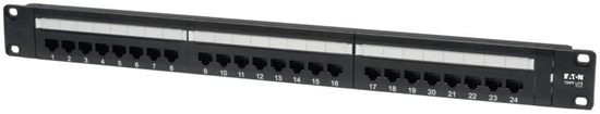 Изображение EATON TRIPPLITE 24-Port 1U Rack-Mount Cat6/Cat5 110 Patch Panel 568B RJ45 Ethernet TAA
