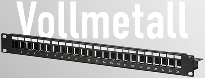 Attēls no EFB EFB Verteilerfeld Patchpanel 48,26cm 19Zoll 1HE 24-Port schwarz ohne Keystone