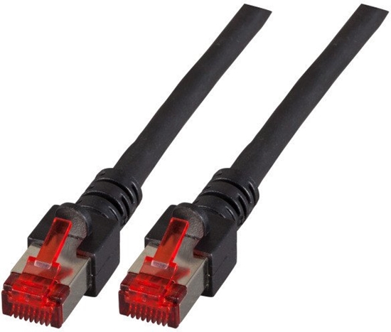 Picture of EFB RJ45 Patchkabel S/FTP Cat.6 LSZH 40m SCHWARZ reines Kupfer Laengenaufdruck auf Knickschutztuelle patentiert