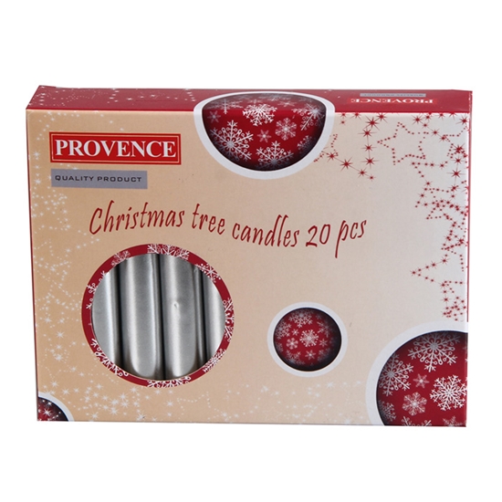 Изображение Eglīšu sveces 20gab. sudraba