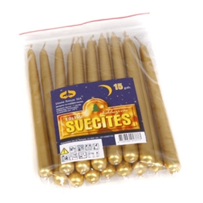 Picture of Eglīšu sveces lakot.15gab.zelta