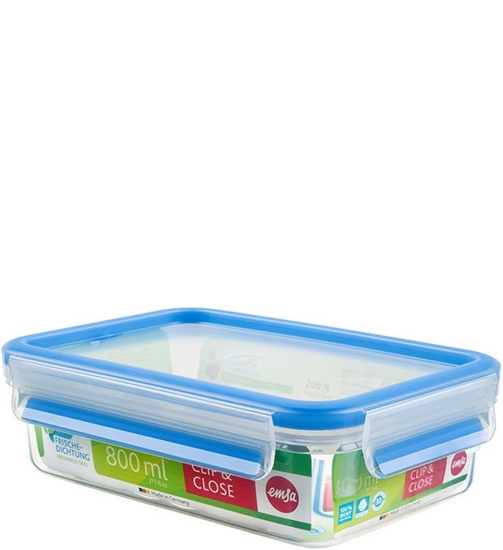 Изображение Emsa 508539 Rechteckige Frischhaltedose mit Deckel. Transparent/Blau
