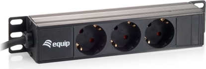 Attēls no Equip 333299 energosadales vienība, PDU 3 Maiņstrāvas izvade (-s) 1U Melns
