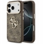 Attēls no Guess PU Leather 4G Metal Logo Gold Frame Case for iPhone 17 Pro Max / Brown