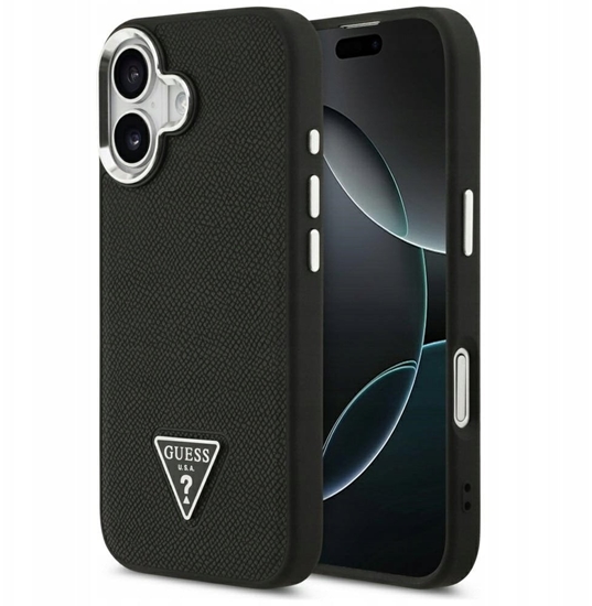 Picture of Etui Guess Grained Triangle Logo MagSafe do iPhone 17 czarny
