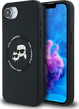 Attēls no Etui Karl Lagerfeld Silicone             Karl&Choupette Heads MagSafe do iPhone 16e czarny