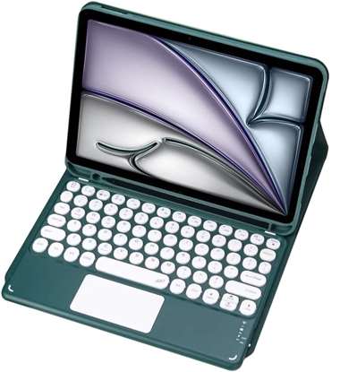 Изображение Etui z klawiatur Bluetooth touchpad do iPad Air 13 Gen6 (Zielone)