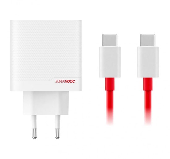Picture of - OnePlus SUPERVOOC 80W GaN Dual USB-A + USB-C Travel Charger + USB-C/USB-C Cable White