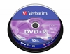 Picture of 1x10 Verbatim DVD+R 4,7GB 16x Speed, matt silver Cakebox