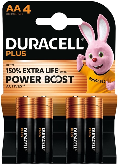 Picture of 1x4 Duracell Plus Power Boost Mignon MN1500 AA LR6 1,5V