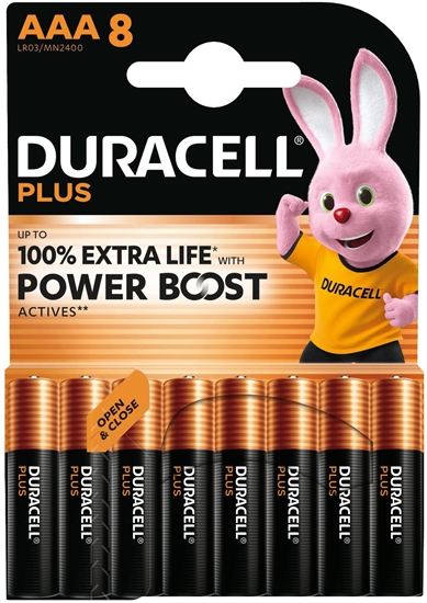 Picture of 1x8 Duracell Plus Power Boost Micro MN2400 AAA LR03 1,5V