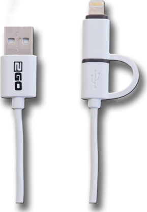 Attēls no 2GO 2in1 USB Lade-/Datenkabel f. Micro-USB & Apple 100cm ws