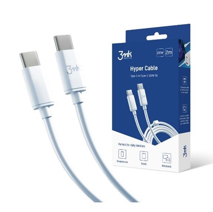 Изображение 3MK Hyper Cable Type-C to Type-C 2m 100W White
