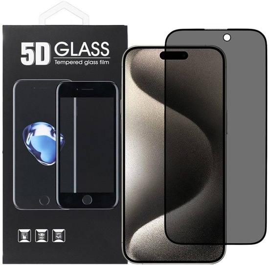 Picture of 5D Full Glue Tempered Glass - do iPhone 17 (Privacy) czarny
