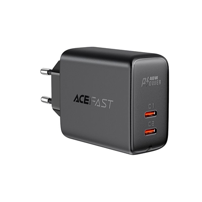 Изображение Acefast charger 2x USB Type C 40W, PPS, PD, QC 3.0
