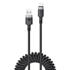 Picture of Acefast C14-04 USB-A - USB-C Cable Spring 480Mb/s 3A 1.2m spring charging data cable Black