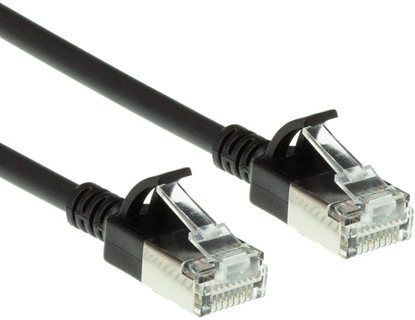 Attēls no ACT Black 2 meter LSZH U/FTP CAT6A datacenter slimline patch cable snagless with RJ45 connectors (DC7902)