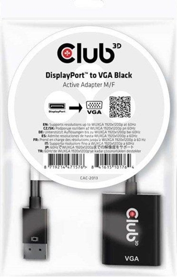 Picture of Adapter AV Club 3D DisplayPort - D-Sub (VGA) czarny (CAC-2013)