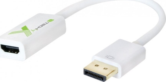 Picture of Adapter AV Techly TECHLY Adapter DisplayPort M 1.2 auf HDMI F passiv 1080p 60Hz weiss