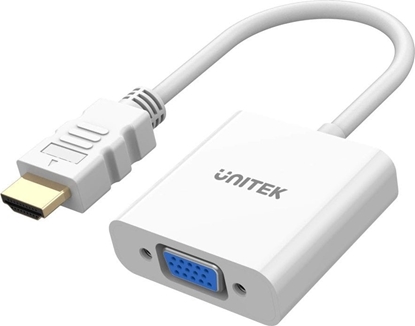 Picture of Adapter AV Unitek Unitek Adapter HDMI na VGA | FullHD 60Hz | 0,15m | Biay | Y-6333C01