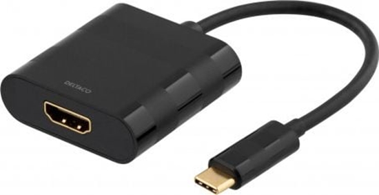Изображение Adapter USB Deltaco USB-C - HDMI Czarny  (Deltaco USBC-HDMI ekstern videoadapter)