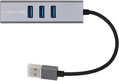 Attēls no Adapter USB Extra Digital Extra Digital Premium adapteris USB 3.0 - USB 3.0 (3 Ports) + RJ45, 0.15m