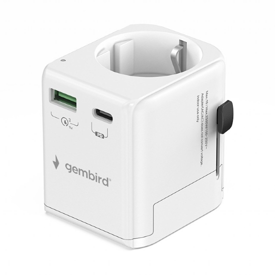 Picture of Adapteris Gembird Grounded Universal Travel Adapter 20W