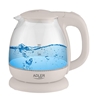Picture of Adler Kettle AD 1283C Electric, 900 W, 1 L, Glass/Stainless steel, 360° rotational base, Cream