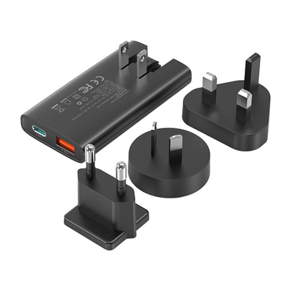 Picture of adowarka Choetech Mini adowarka sieciowa podróna Choetech PD6011 PD65W GaN slim USB-A+C (czarna)