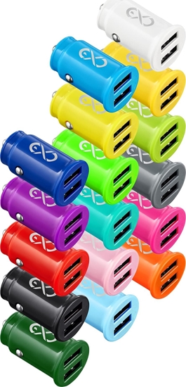 Picture of adowarka Orno EXC Mobile adowarka samochodowa CUTE, 2xUSB, 12W, kolor mix