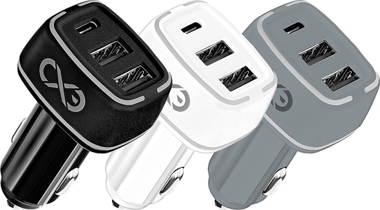 Picture of adowarka Orno EXC Mobile adowarka samochodowa LIGHT, 2xUSB+PD, 35W, kolor mix