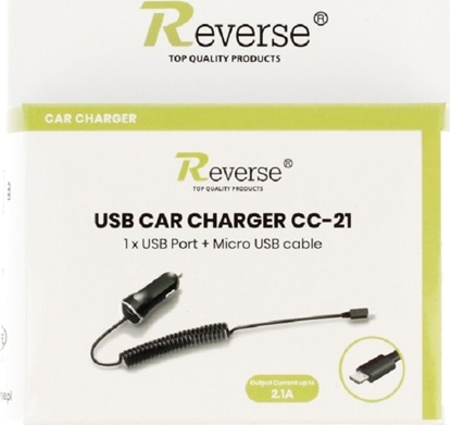 Attēls no adowarka Revers adowarka samochodowa Reverse CC-21 2,1A MICRO+USB czarna