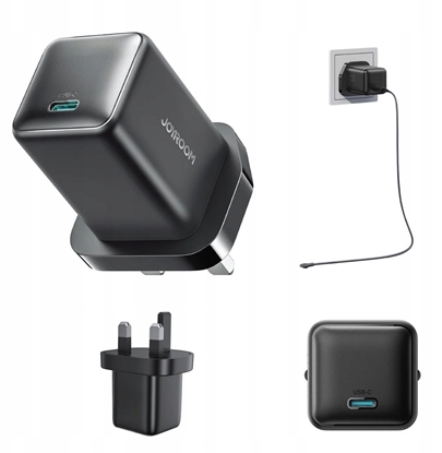 Picture of adowarka sieciowa Joyroom JR-TCG18 65W 1 x USB-C (wtyczka UK) - czarna