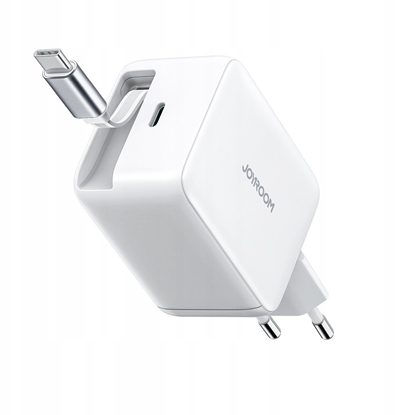 Picture of adowarka sieciowa Joyroom JR-TCL06 67W GaN z wbudowanym zwijanym kablem USB-C - biaa